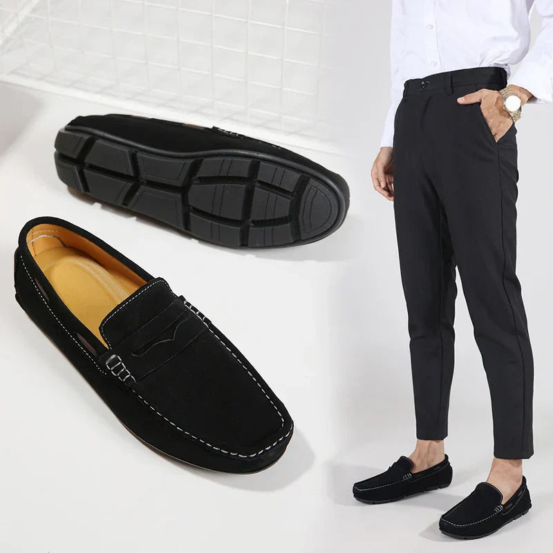 Fletro Mocasines de Gamuza Genuina