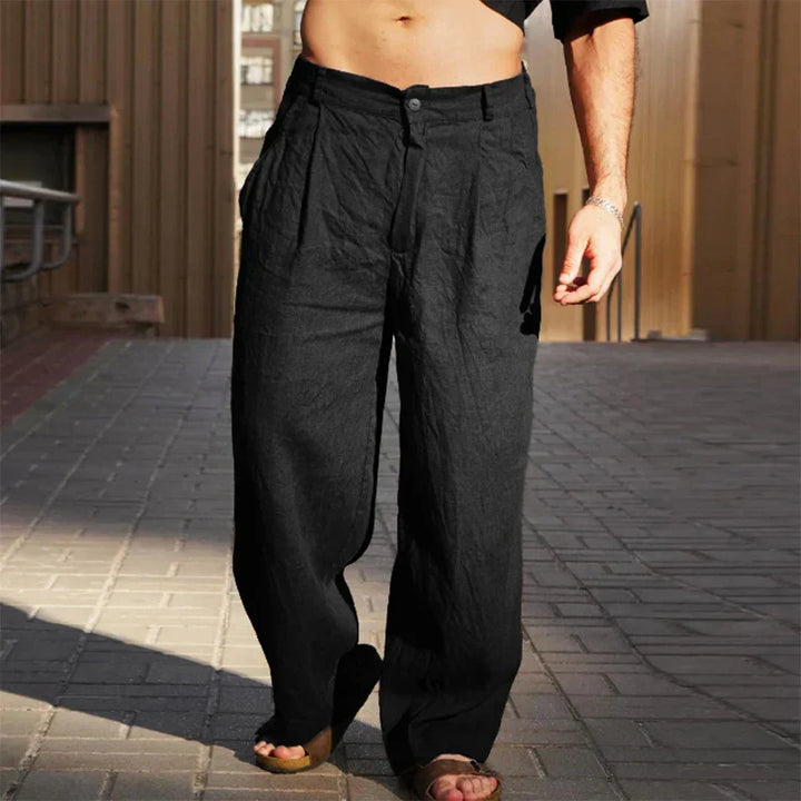 DARIO | Pantalones de lino de pierna ancha