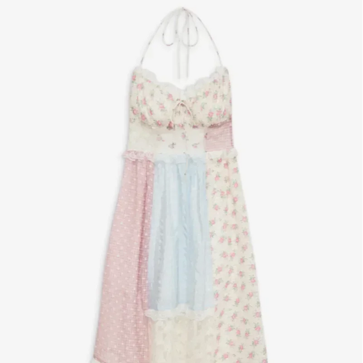 Viviana | Vestido de retazos con tirantes