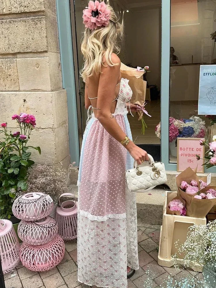 Viviana | Vestido de retazos con tirantes