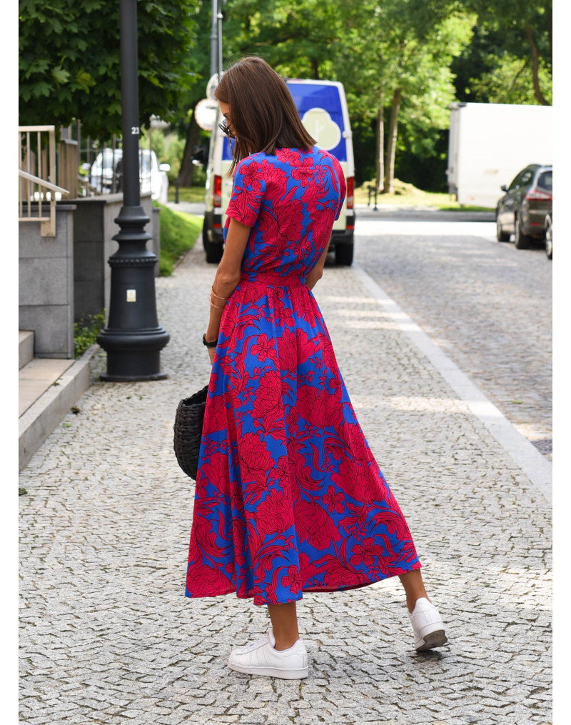 Nadine | Vestido midi cruzado floral