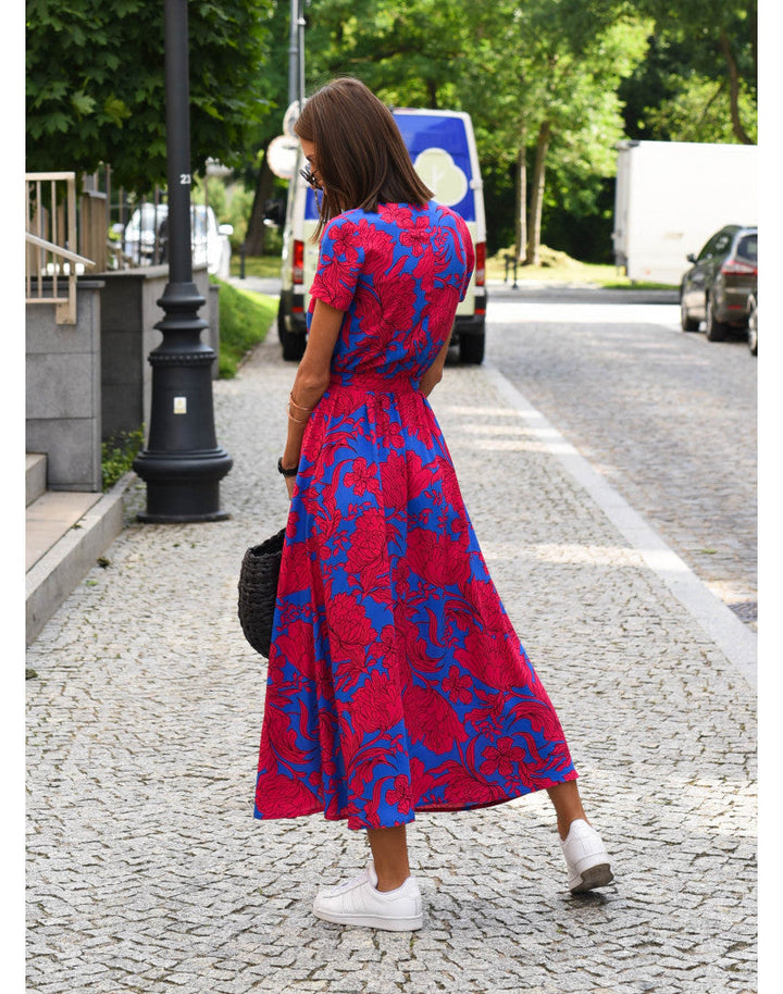 Nadine | Vestido midi cruzado floral