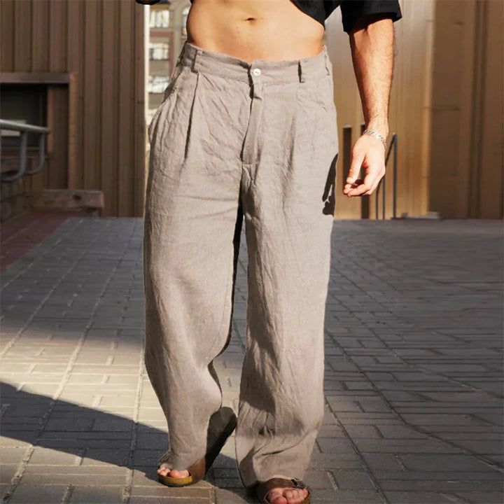 DARIO | Pantalones de lino de pierna ancha