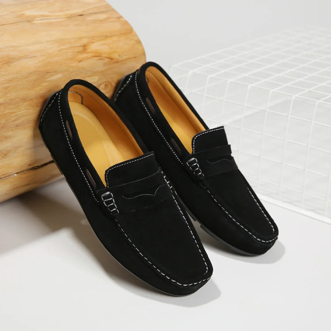 Fletro Mocasines de Gamuza Genuina