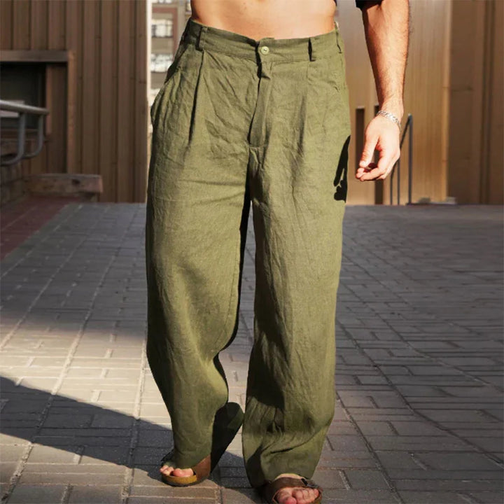 DARIO | Pantalones de lino de pierna ancha