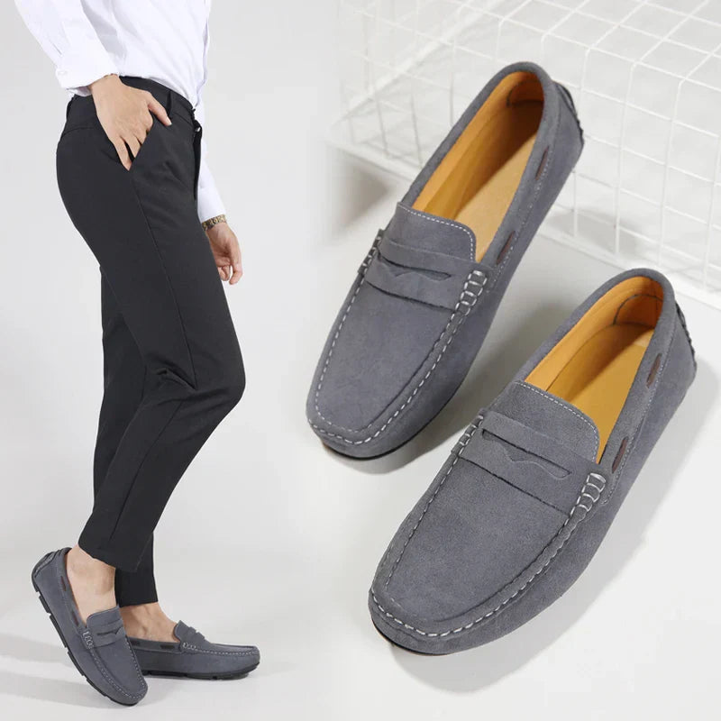 Fletro Mocasines de Gamuza Genuina