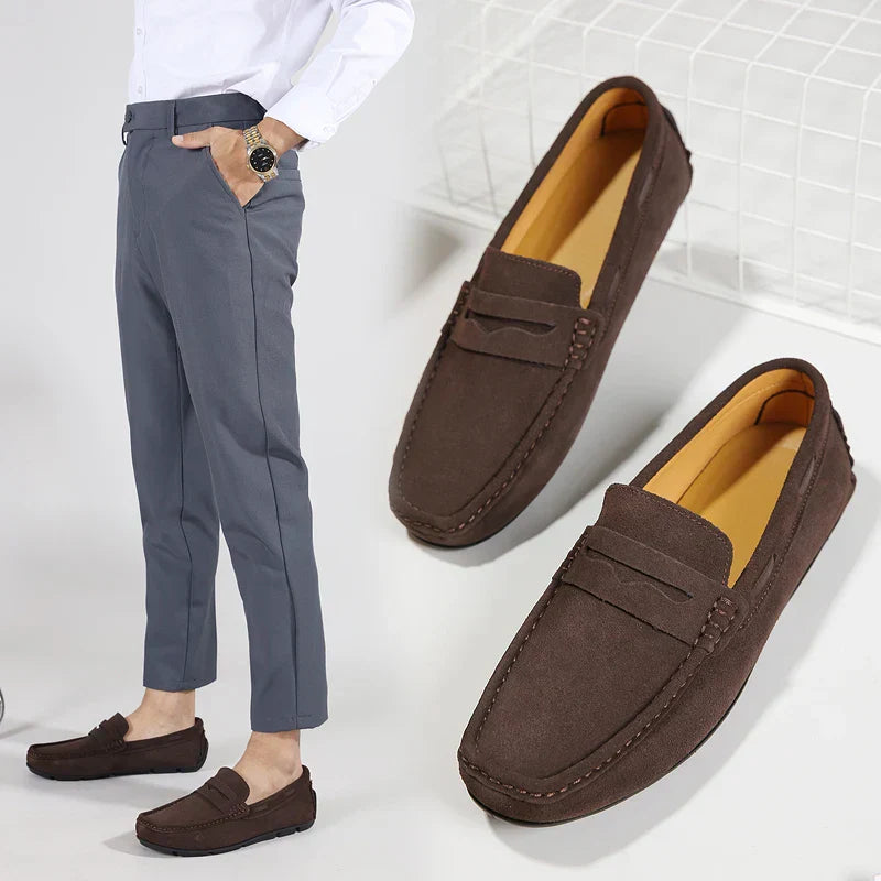 Fletro Mocasines de Gamuza Genuina