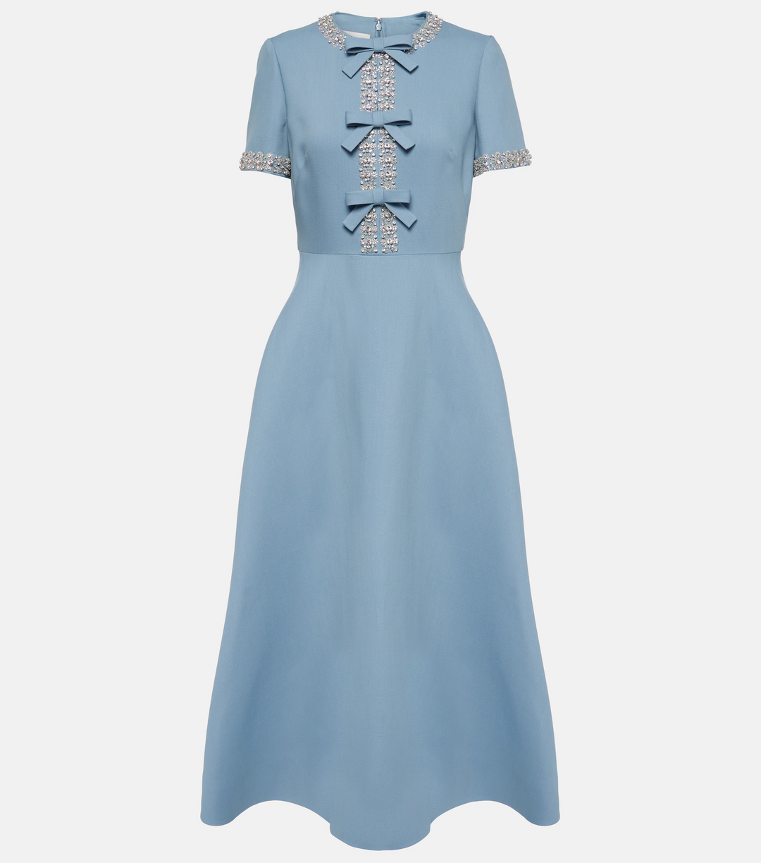 Raffaella | Vestido acampanado con lazos y abalorios