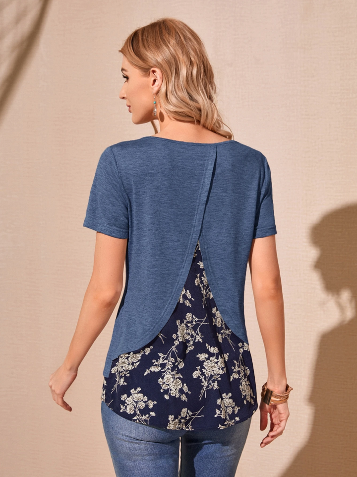 Eery Rose | Camiseta de mujer con estampado floral en capas