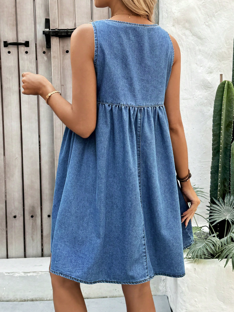 Vestido vaquero sin mangas para embarazadas