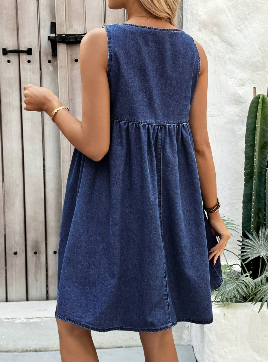 Vestido vaquero sin mangas para embarazadas