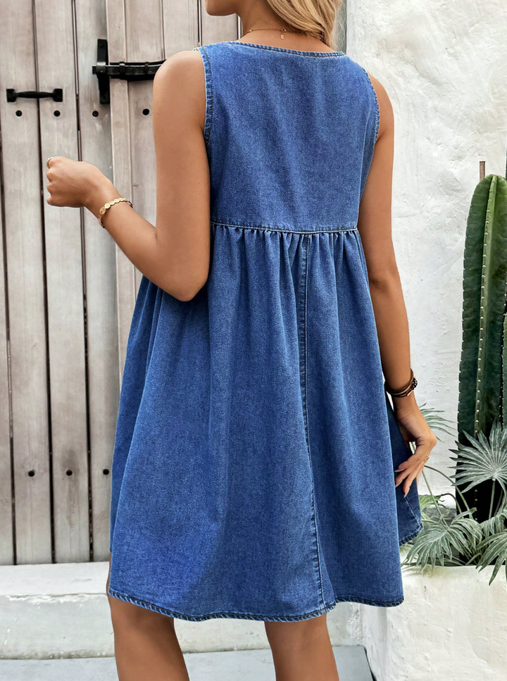 Vestido vaquero sin mangas para embarazadas