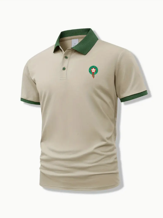 Camisa clásica de hombre de manga corta entallada con solapa.