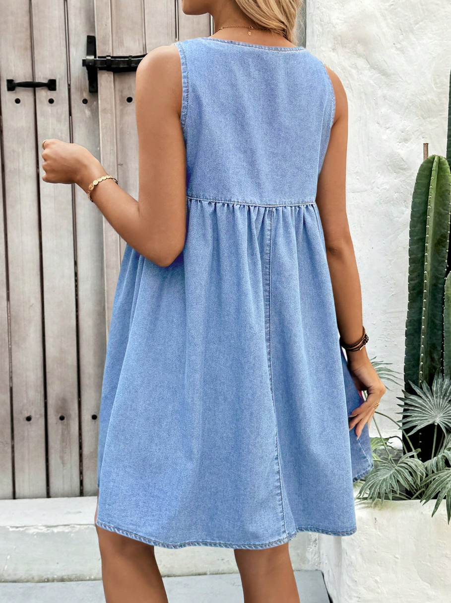 Vestido vaquero sin mangas para embarazadas