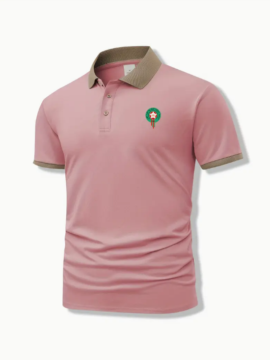 Camisa clásica de hombre de manga corta entallada con solapa.