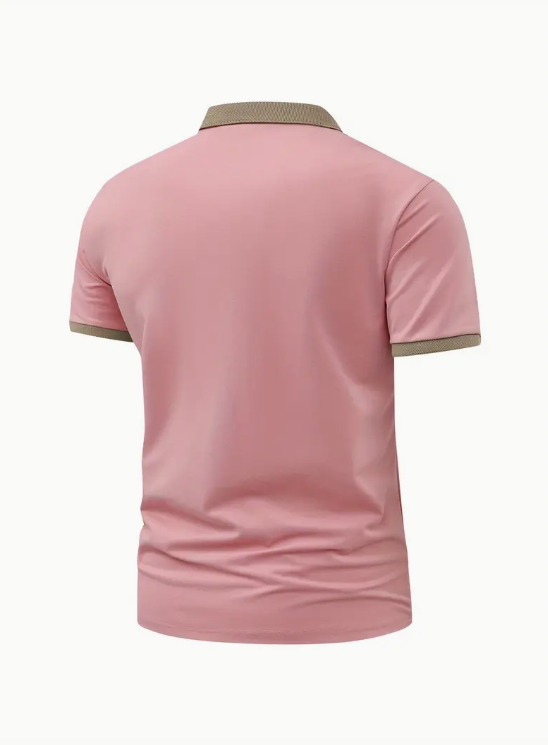 Camisa clásica de hombre de manga corta entallada con solapa.