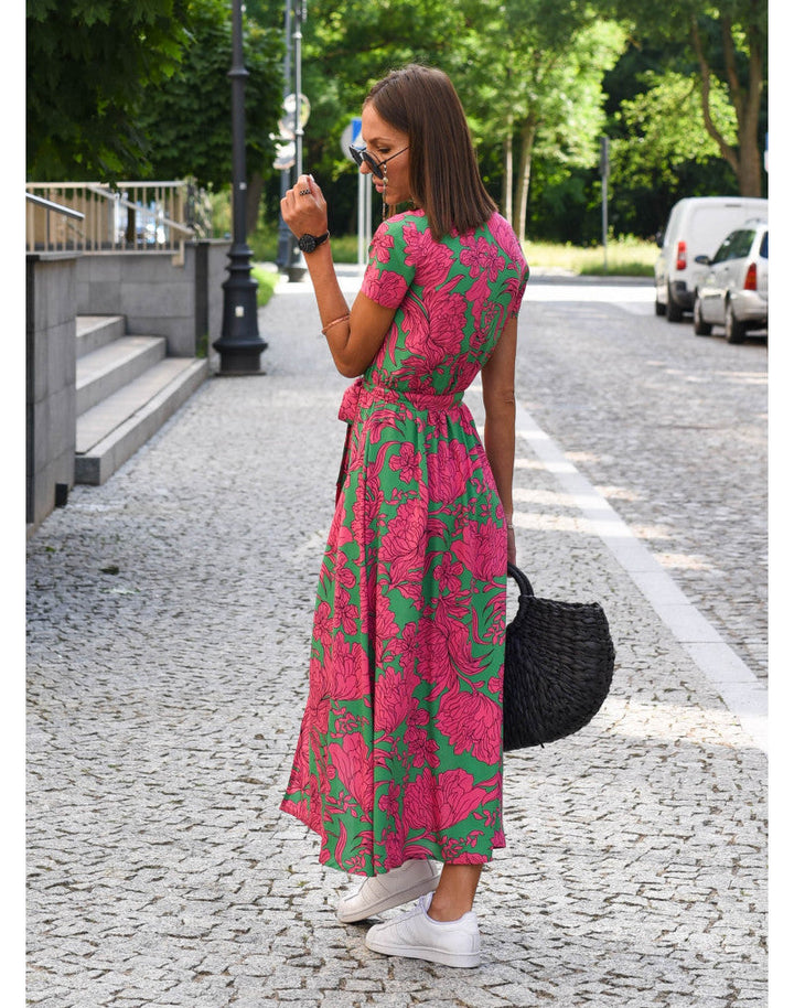 Nadine | Vestido midi cruzado floral
