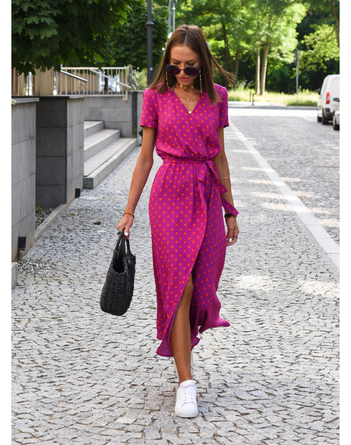 Nadine | Vestido midi cruzado floral