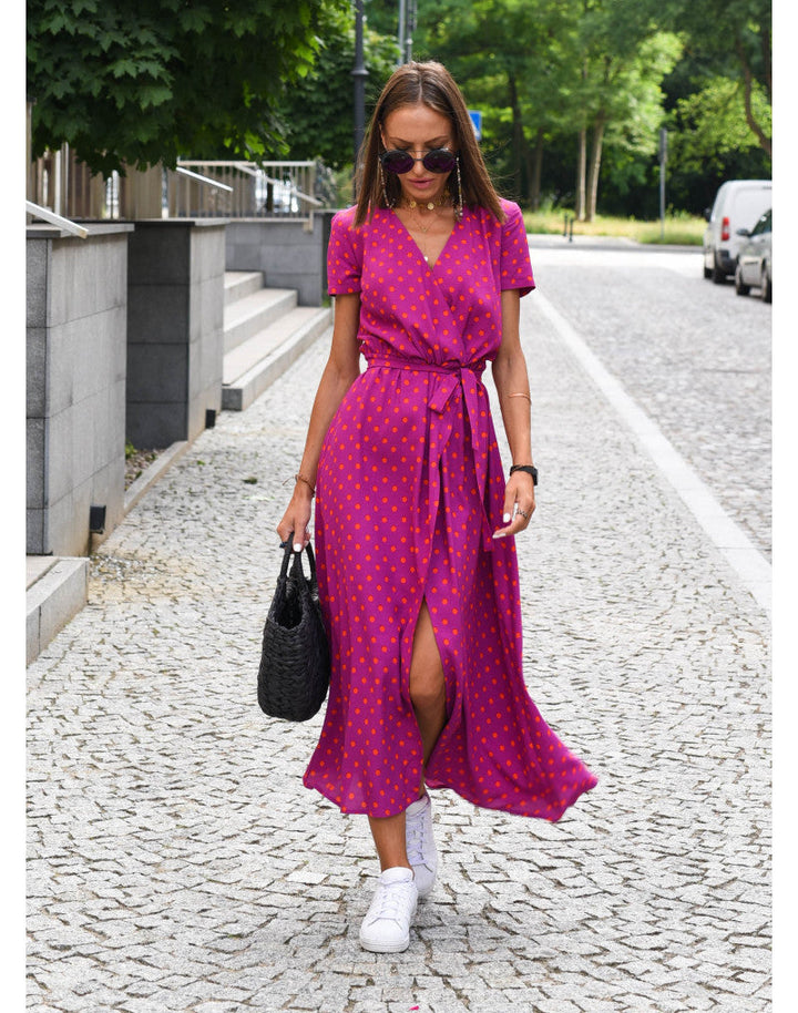 Nadine | Vestido midi cruzado floral