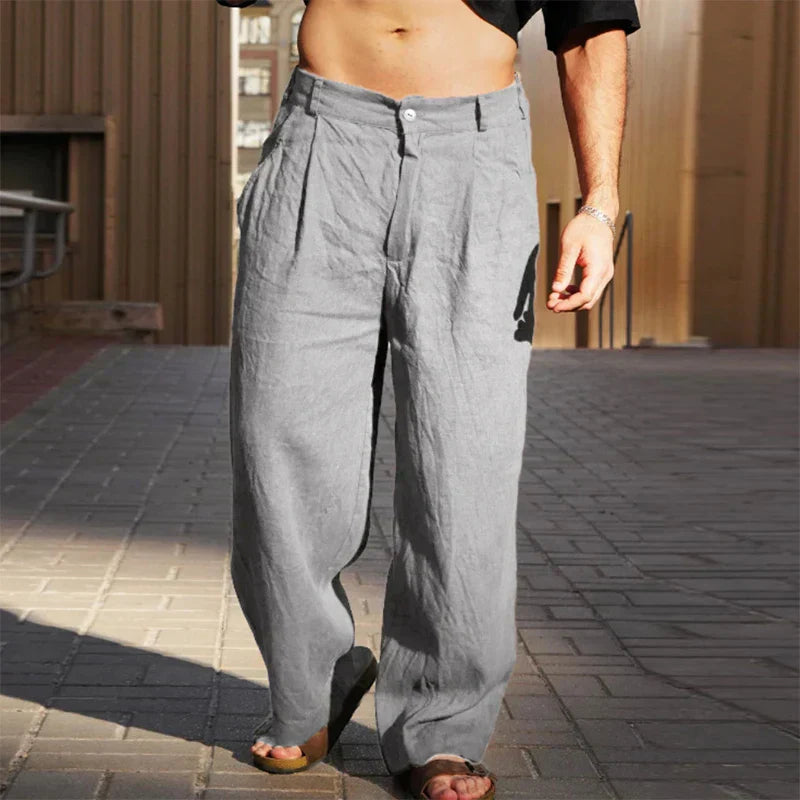DARIO | Pantalones de lino de pierna ancha