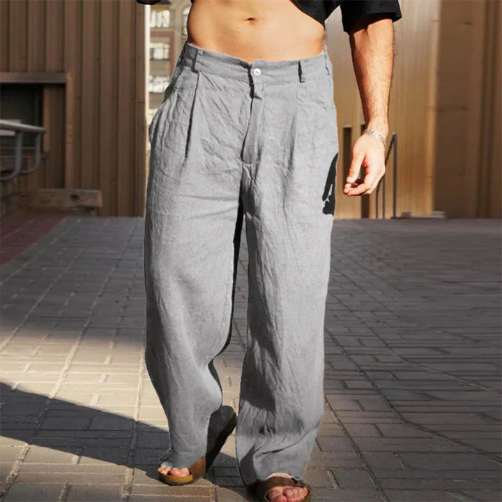 DARIO | Pantalones de lino de pierna ancha