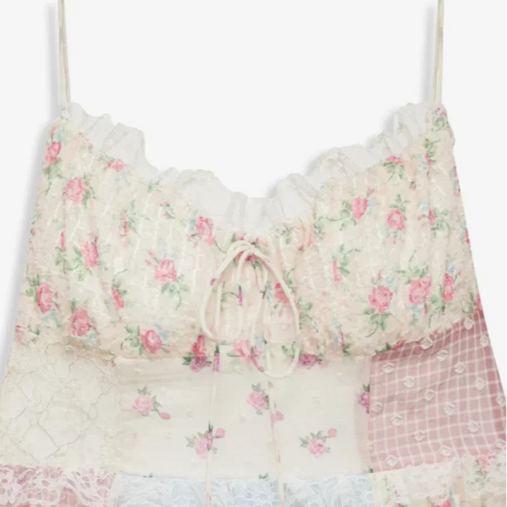 Viviana | Vestido de retazos con tirantes