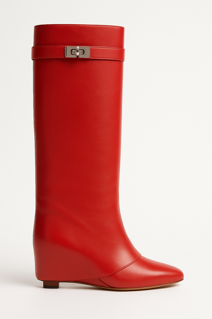 Botas de Cuero hasta la Rodilla Shark Lock