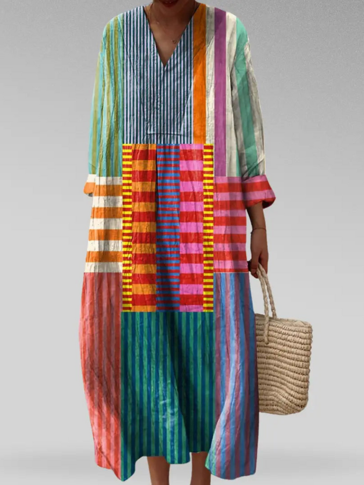 Jeanine | Vestido con patrones geométricos