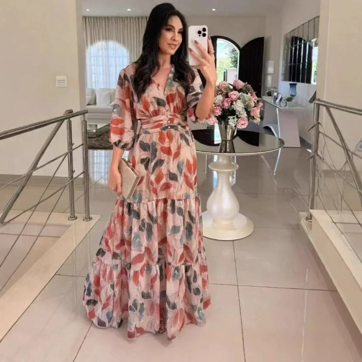 Camille | Vestido largo floral con ajuste cómodo para días elegantes