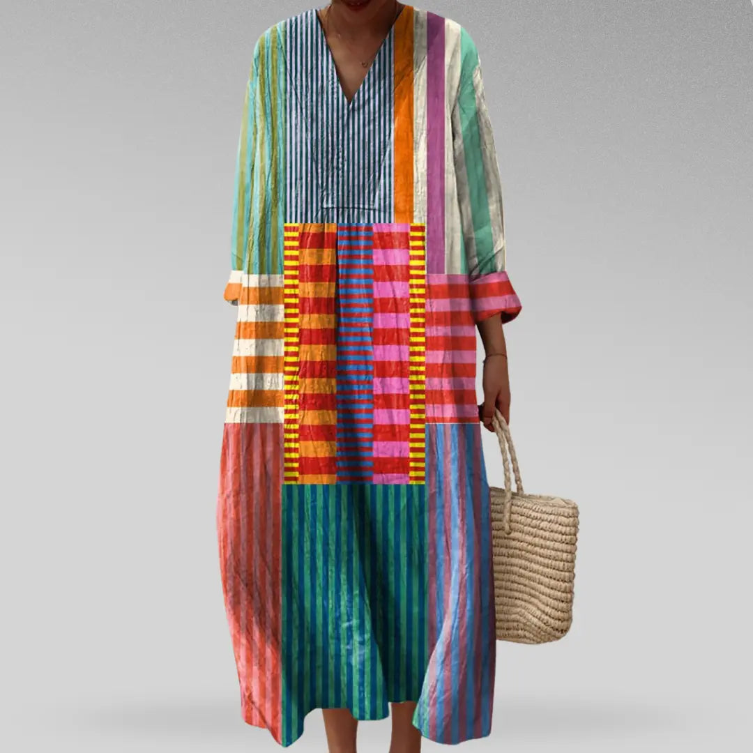 Jeanine | Vestido con patrones geométricos