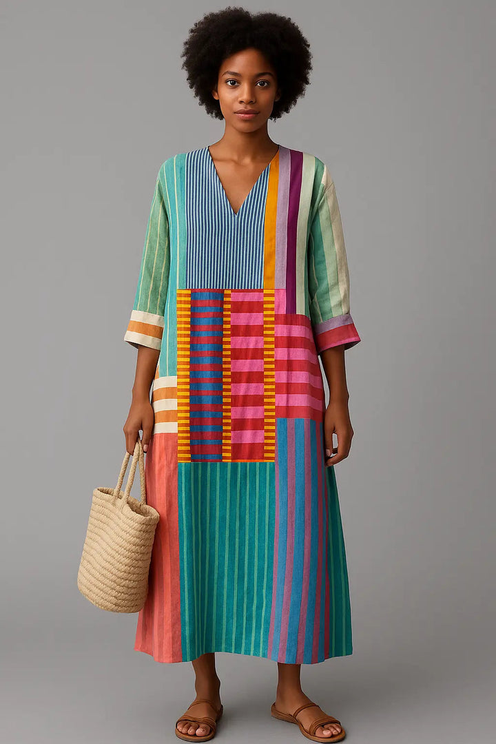 Jeanine | Vestido con patrones geométricos