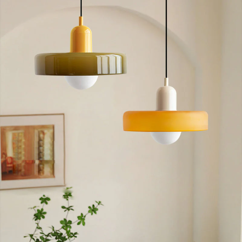 Glarefusion | Lámpara colgante LED de vidrio estilo Bauhaus moderno