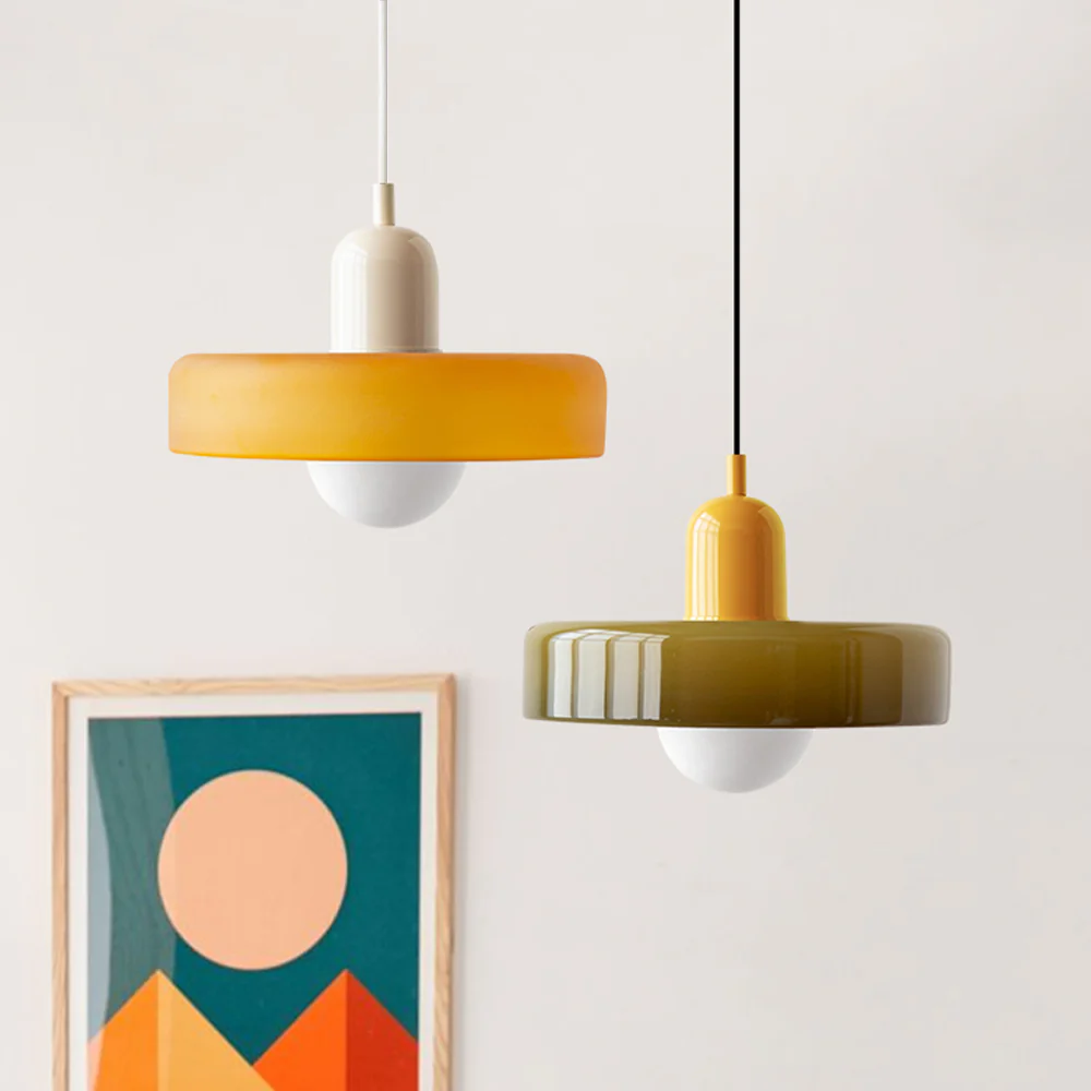 Glarefusion | Lámpara colgante LED de vidrio estilo Bauhaus moderno