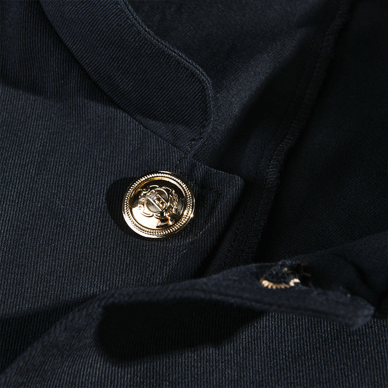 Chaqueta casual sólida de cuello mao para hombre