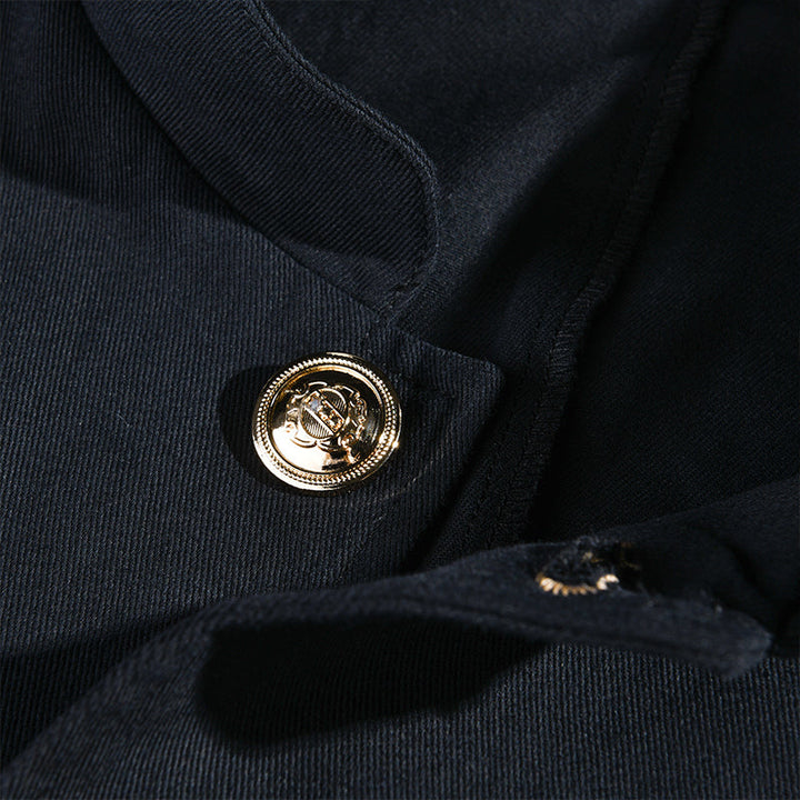 Chaqueta casual sólida de cuello mao para hombre
