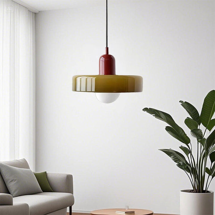 Glarefusion | Lámpara colgante LED de vidrio estilo Bauhaus moderno