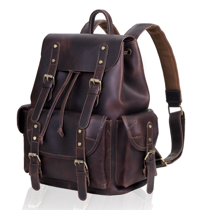 Mochila Dakota de cuero de búfalo