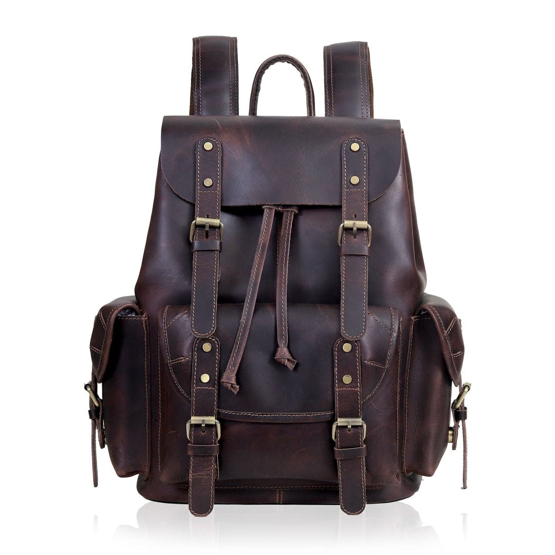 Mochila Dakota de cuero de búfalo
