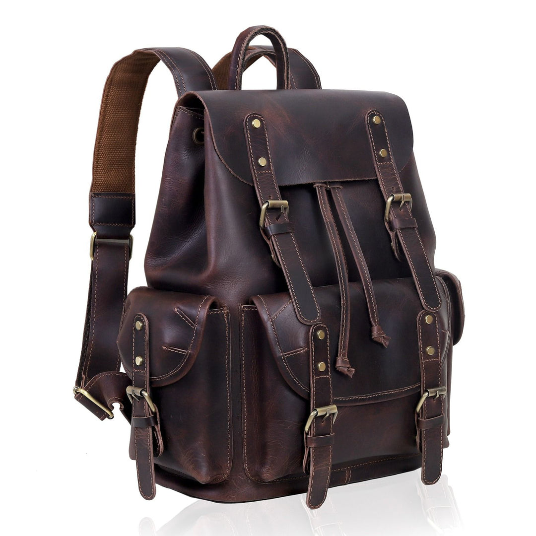 Mochila Dakota de cuero de búfalo