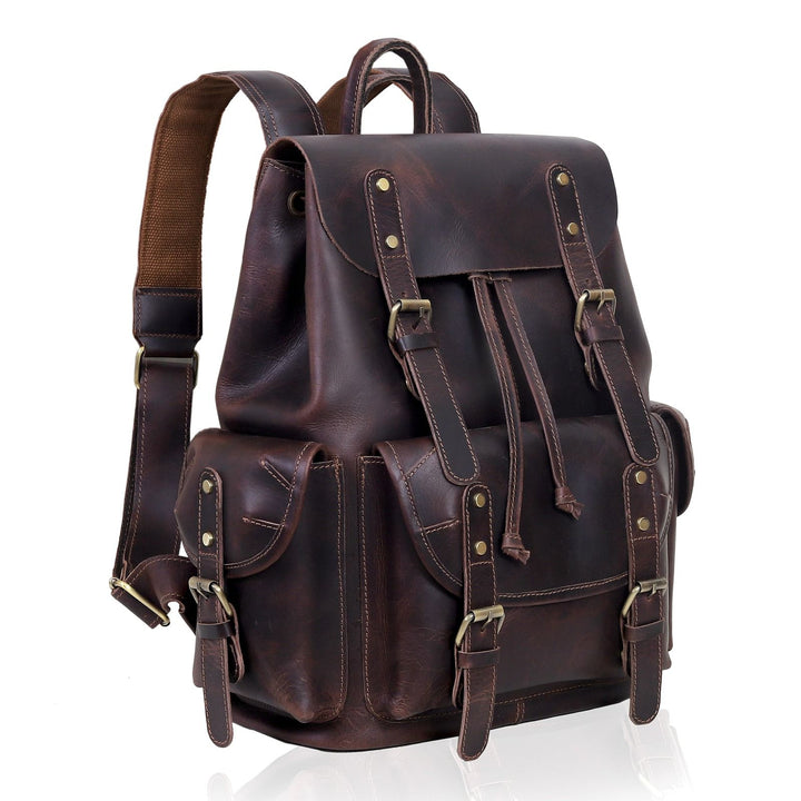 Mochila Dakota de cuero de búfalo