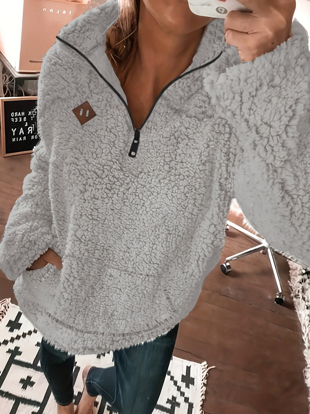Willemien - Sudadera de Forro Polar con Cremallera y Manga Larga