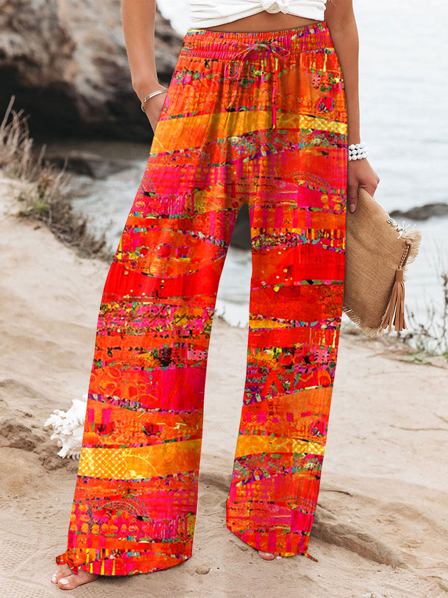 Camisa Casual de Mujer de Algodón con Estampado Artístico Vintage