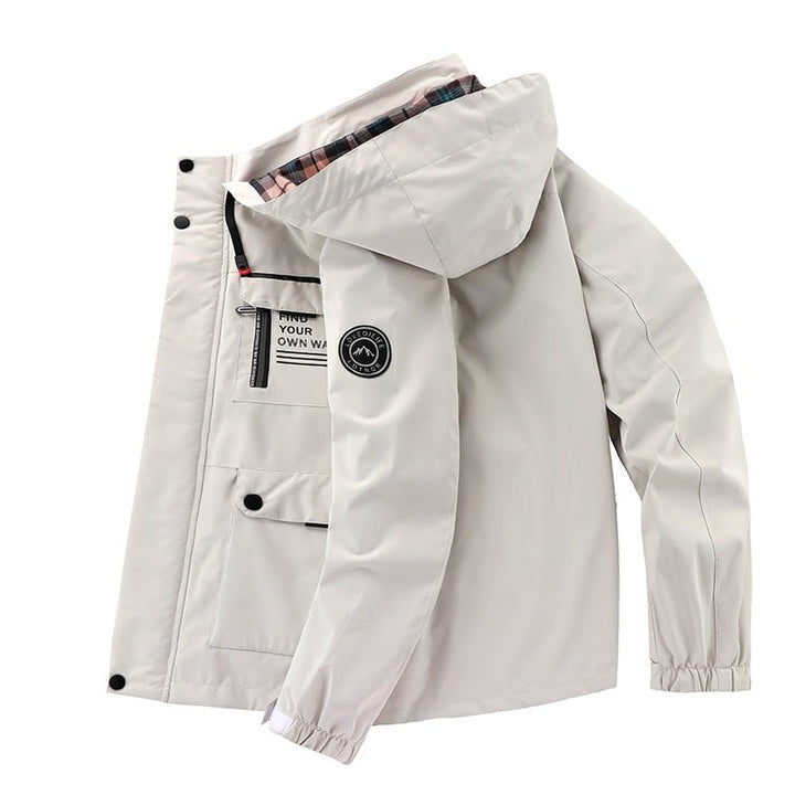 Logan - Chaqueta cómoda impermeable y cortaviento con múltiples bolsillos