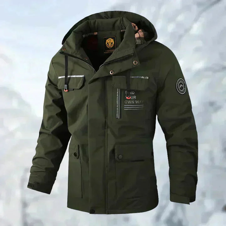 Logan - Chaqueta cómoda impermeable y cortaviento con múltiples bolsillos