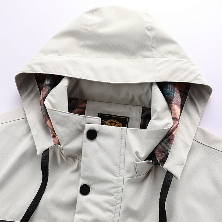 Logan - Chaqueta cómoda impermeable y cortaviento con múltiples bolsillos