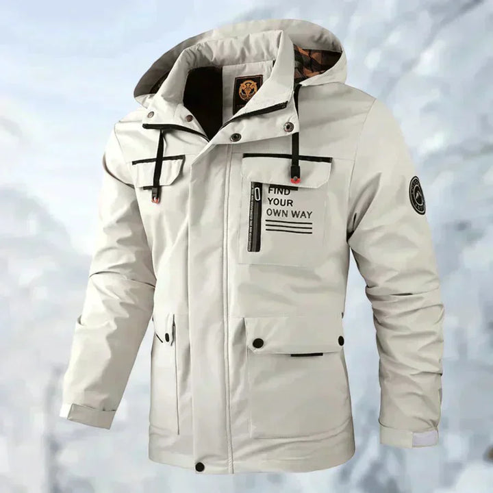Logan - Chaqueta cómoda impermeable y cortaviento con múltiples bolsillos