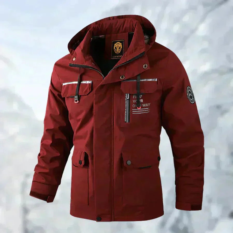 Logan - Chaqueta cómoda impermeable y cortaviento con múltiples bolsillos