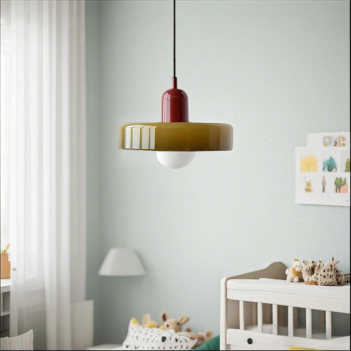 Glarefusion | Lámpara colgante LED de vidrio estilo Bauhaus moderno