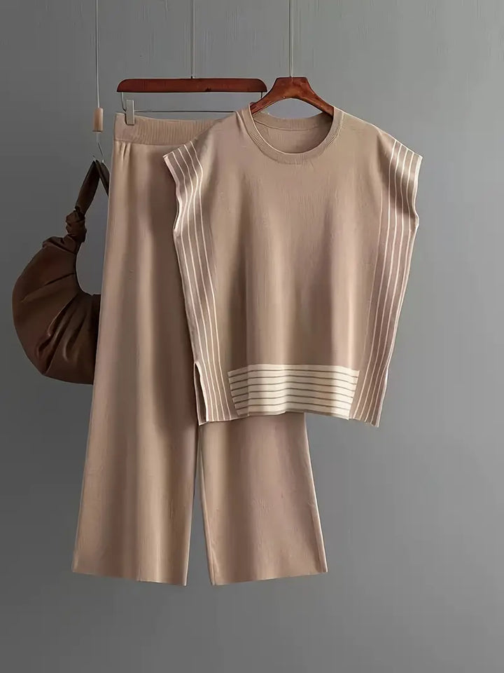 Sophie - Conjunto de Dos Piezas de Mujer con Diseño a Rayas y Combinado