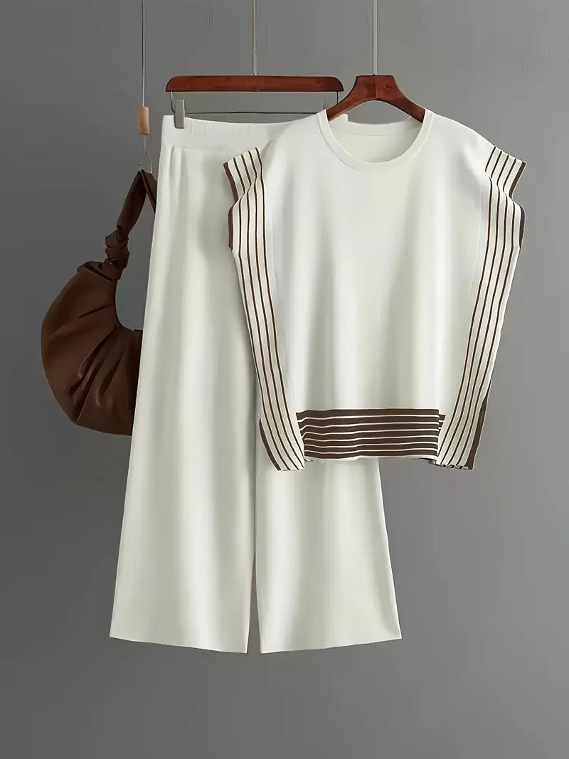 Sophie - Conjunto de Dos Piezas de Mujer con Diseño a Rayas y Combinado